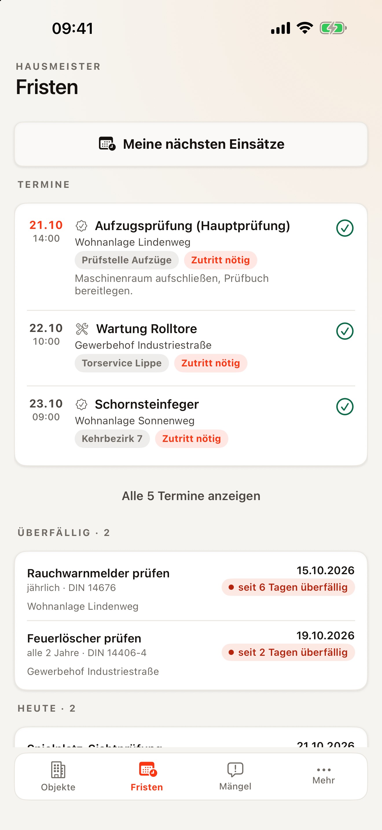 Fristen mit Ampel.